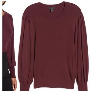 HALOGEN Puff Sleeve Sweater NWT